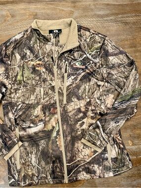 Mossy Oak Realtree-Style Camo Full-Zip Jacket - Brown/Green/Tan. XL